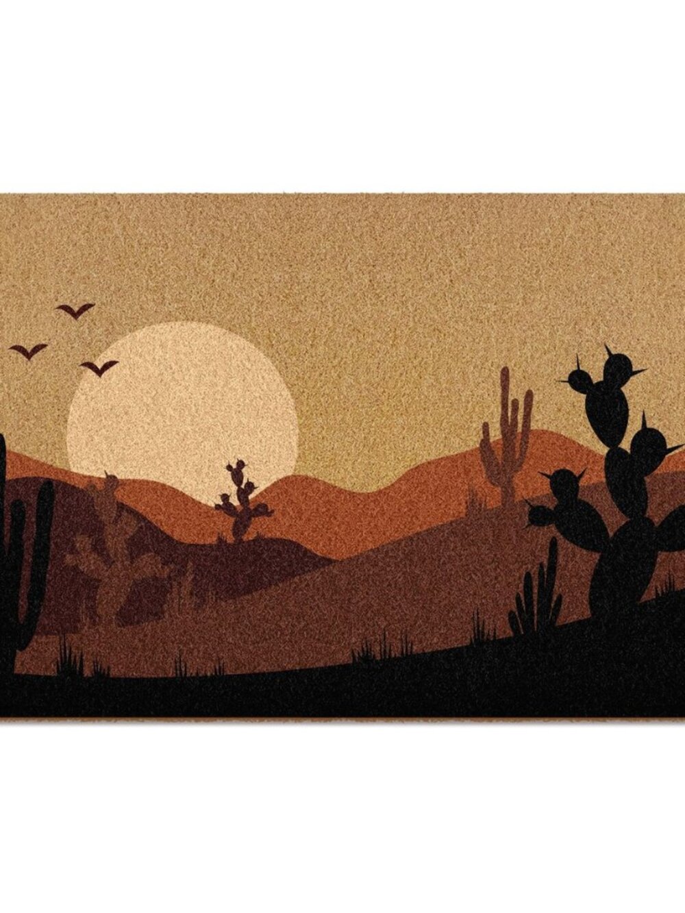Boho Western Cactus Door Mat Coir Doormat, Southwestern Decor, Western Desert